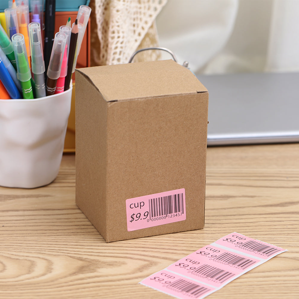 Label KINGDOM Direct Thermal Label - 2.25 x 1.25 Inch Roll of 1000 Pink Sticker Labels for Barcode Label Work with Rollo Munbyn Phomemo Printer, 1 Roll