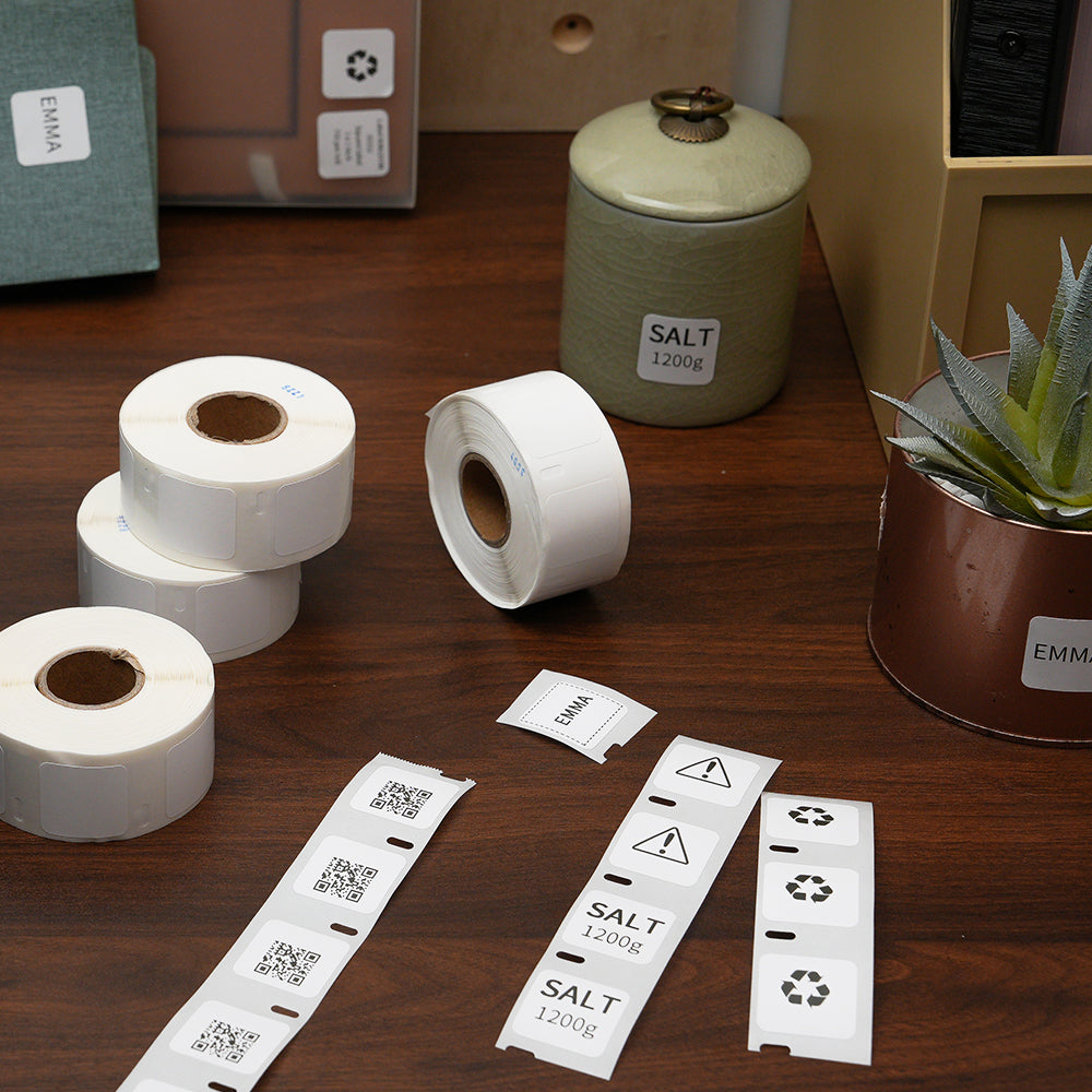 Label KINGDOM Square Label Compatible Dymo 30332 (1” x 1”) LW Multi-Purpose Labels for Labelwriter 450 Turbo Twin, Rollo Zebra Desktop Printers, 750 Stickers per roll, 12 Rolls