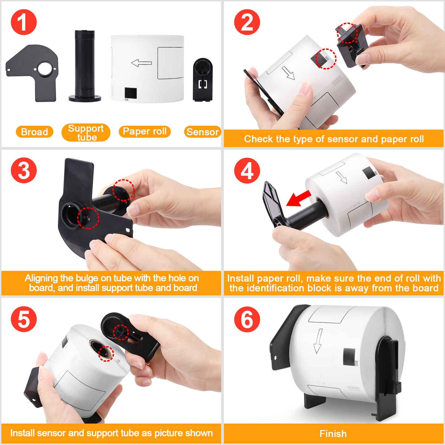 Label KINGDOM Replace DK-1202 White Paper Shipping & Postage Label, 2.4" x 3.9" (62mm x 100mm), 300 Labels Per Roll for Brother QL-800 Label Printer (8 Rolls+ 1 Frame)