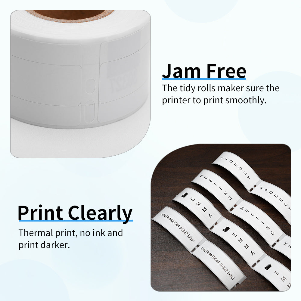Label KINGDOM LW Label Compatible Dymo 30327 1-Up File Folder White Paper Labels 9/16" x 3-7/16" for Labelwriter 330 450 Turbo Twin Printers, 130 Stickers per roll, 12 Rolls