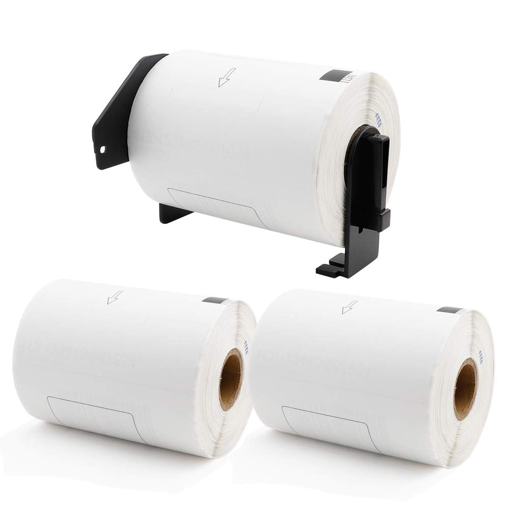 Label KINGDOM Replace for Brother DK-1241 Die-Cut Large Shipping Label, 4'' x 6'' (102 mm x 151 mm) 200/Roll for Thermal QL-1100 QL-1110NWB Label Printer (3 Paper Roll+1 Reusable Cartridge)
