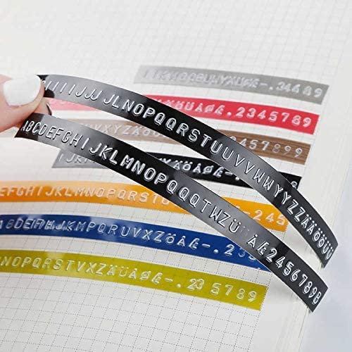 Label KINGDOM Compatible Dymo Embossing Tape 9mm x 3m, White on Blue/Black/Red/Green/Yellow, 3D Plastic Label Refill for DYMO Omega Junior Motex Embossing Label Maker, 7 Pack