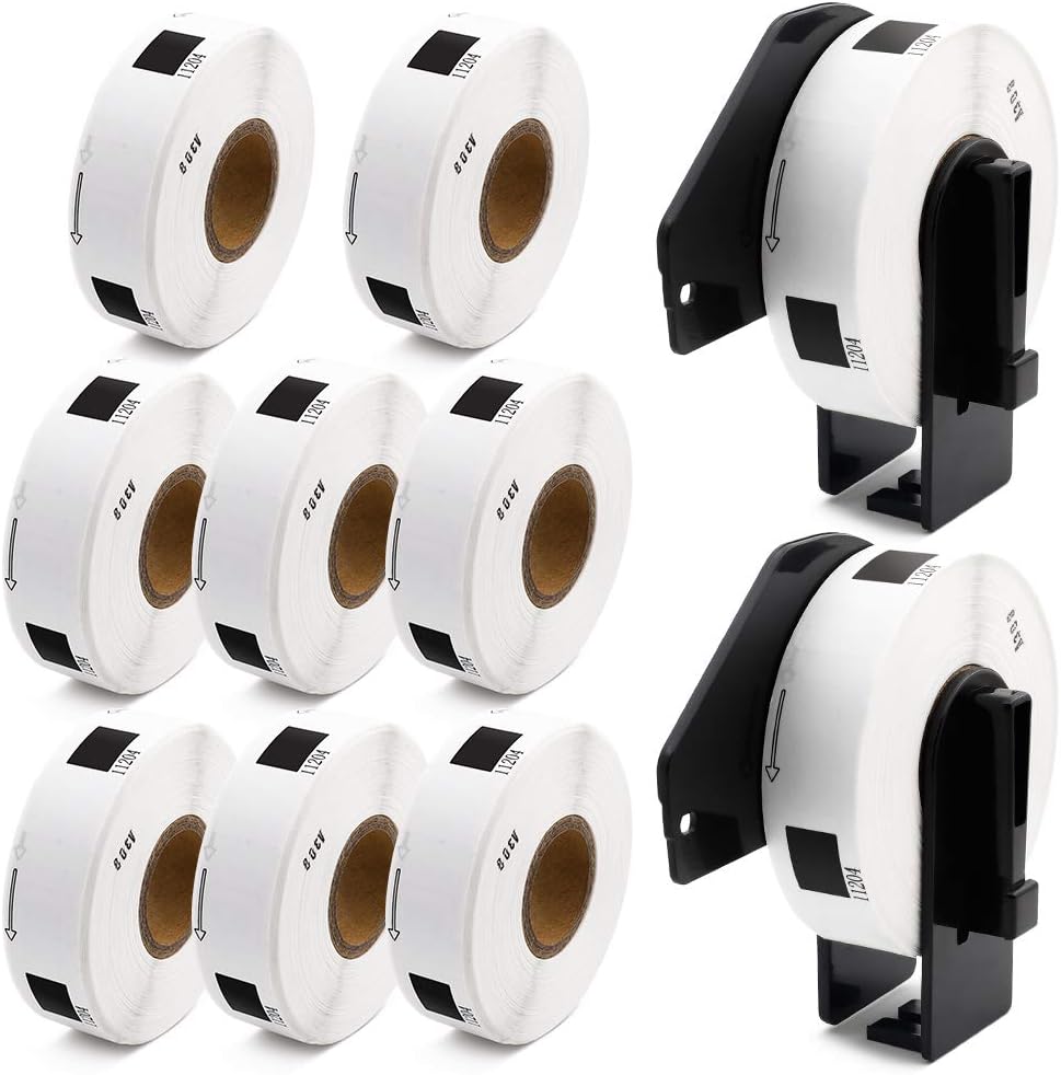 Label KINGDOM Replace for DK-1204 Die-Cut Multipurpose White Paper Label, 2/3" x 2-1/8"(0.66" x 2.1") 400/Roll Return Address Label for QL-800 QL-810W Printer (10-Roll + 2 Frame)