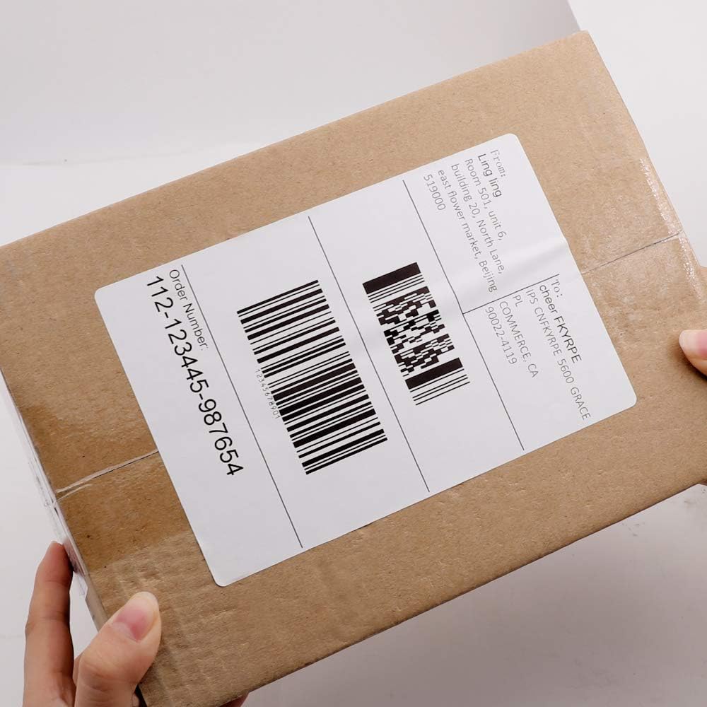 Label KINGDOM Replace for DK-1241 Die-Cut 4" x 6" Large Shipping Paper Label (102 mm x 151 mm) 200/ Roll DK Adress Labels for Brother QL-1100 (6 Roll + 1 Detachable Frame)