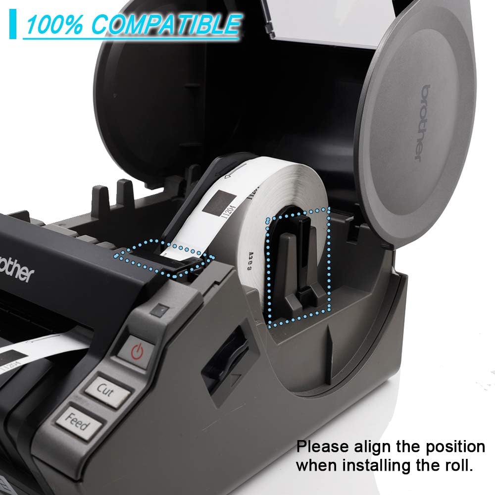 Label KINGDOM Replace for DK-1204 Die-Cut Multipurpose White Paper Label, 2/3" x 2-1/8"(0.66" x 2.1") 400/Roll Return Address Label for QL-800 QL-810W Printer (10-Roll + 2 Frame)