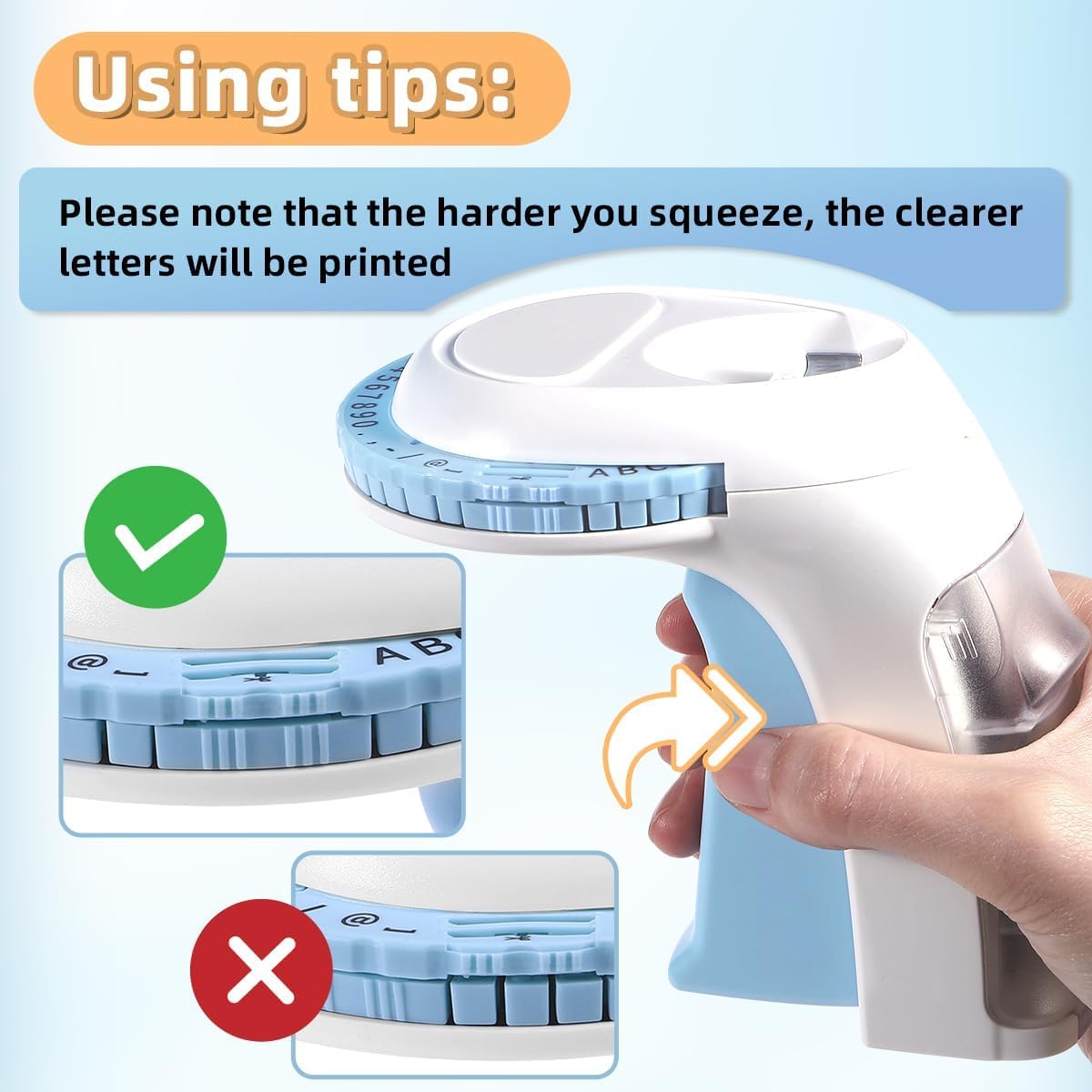 Label KINGDOM Embossing Label Maker With 6 Label Tapes, Omega Home Embossing Label Maker Using With 3D Plastic Embossing Labels 9mm x 3m, A Protable Handheld Label Maker for Home Office DIY, Blue