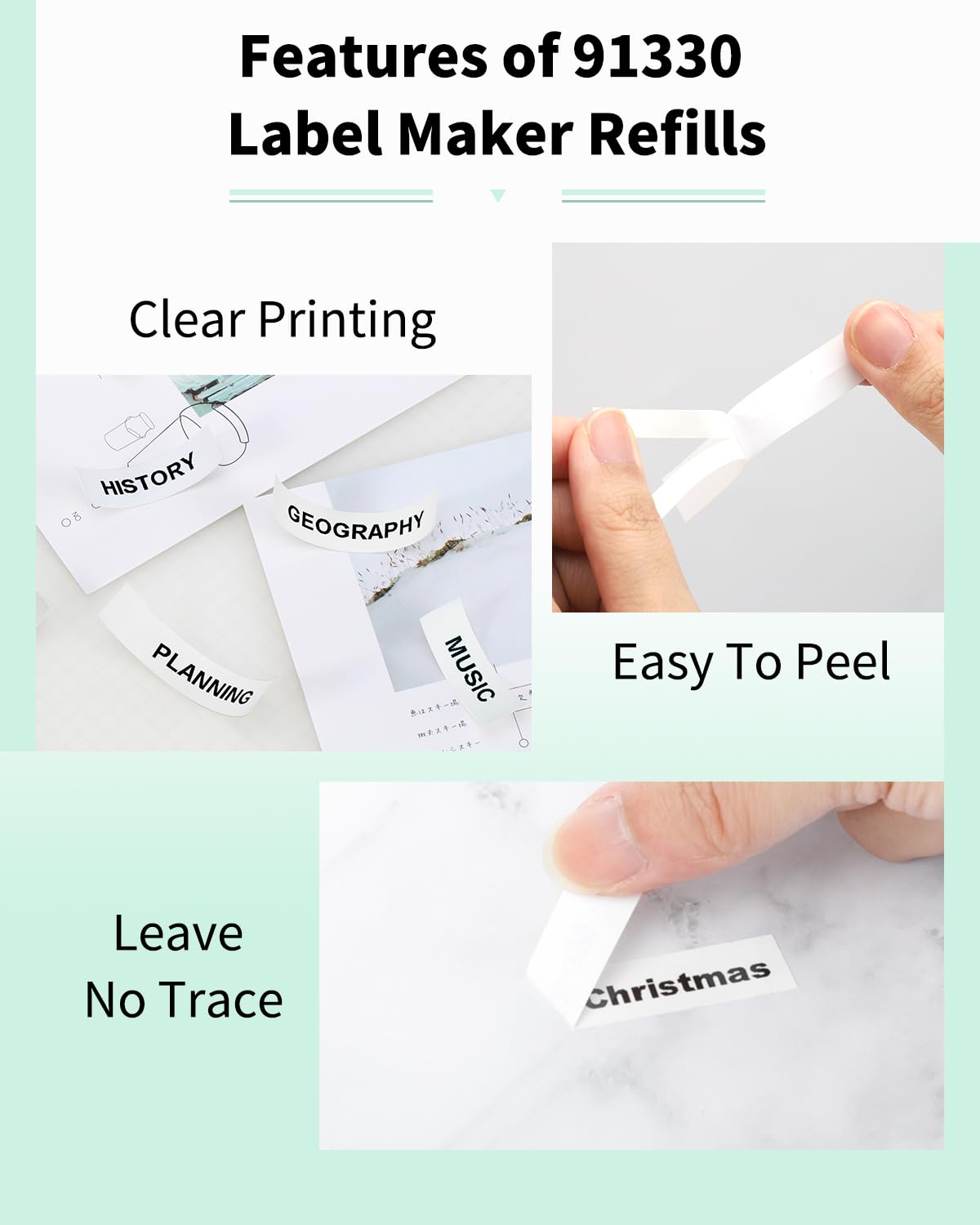 Label KINGDOM Replacement for DYMO LetraTag Refills White Paper Tape Compatible with DYMO Tape Refills 91330 Self-Adhesive for DYMO LetraTag LT-100T LT-100H QX50 Label Maker, 1/2 Inch x 13 ft, 3-Pack