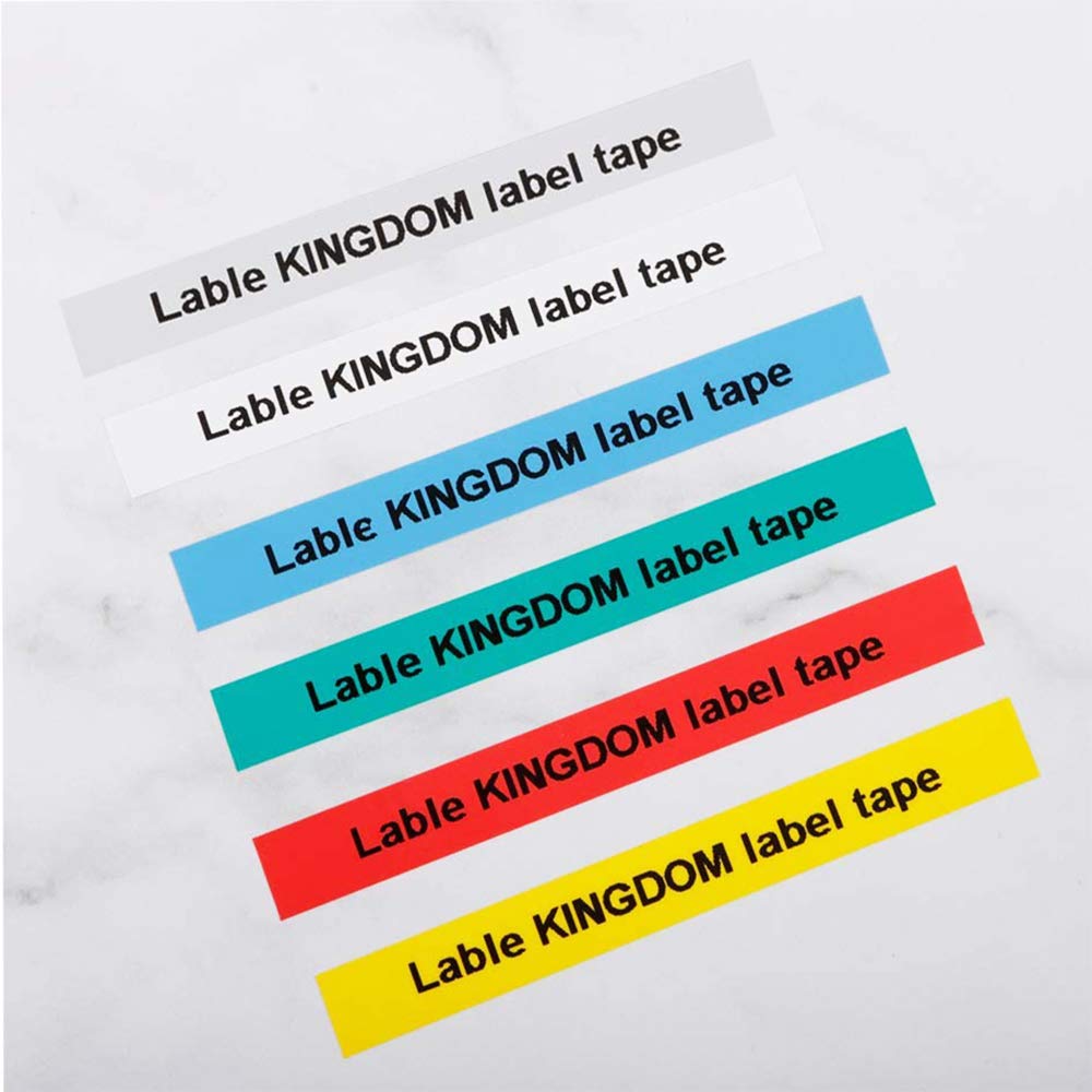 Label KINGDOM Compatible Label Refill Replacement for DYMO Standard Label Tapes Combo 45010 45013 45016 45017 45018 45019, 12mm x 7m, Refill for LabelManager PnP 260P 210D 280 6-Pack