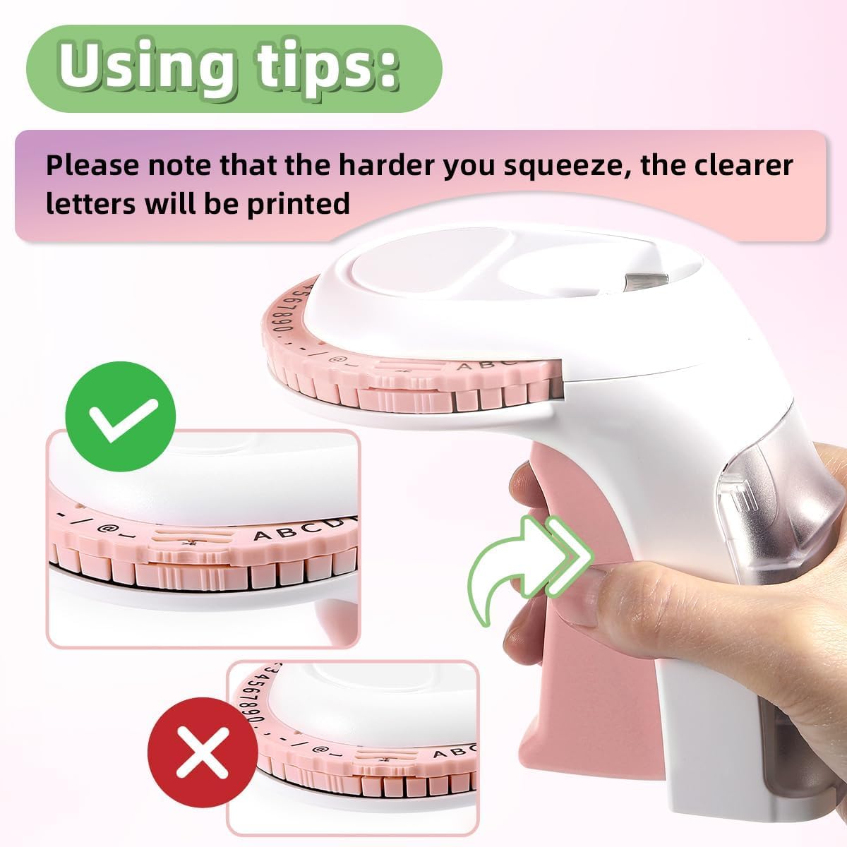 Label KINGDOM Embossing Label Maker With 6 Label Tapes, Omega Home Embossing Machine, A Protable Handheld Retro Label Maker Using With 3D Embossing Labels 9mm x 3m for Home Office DIY, Pink