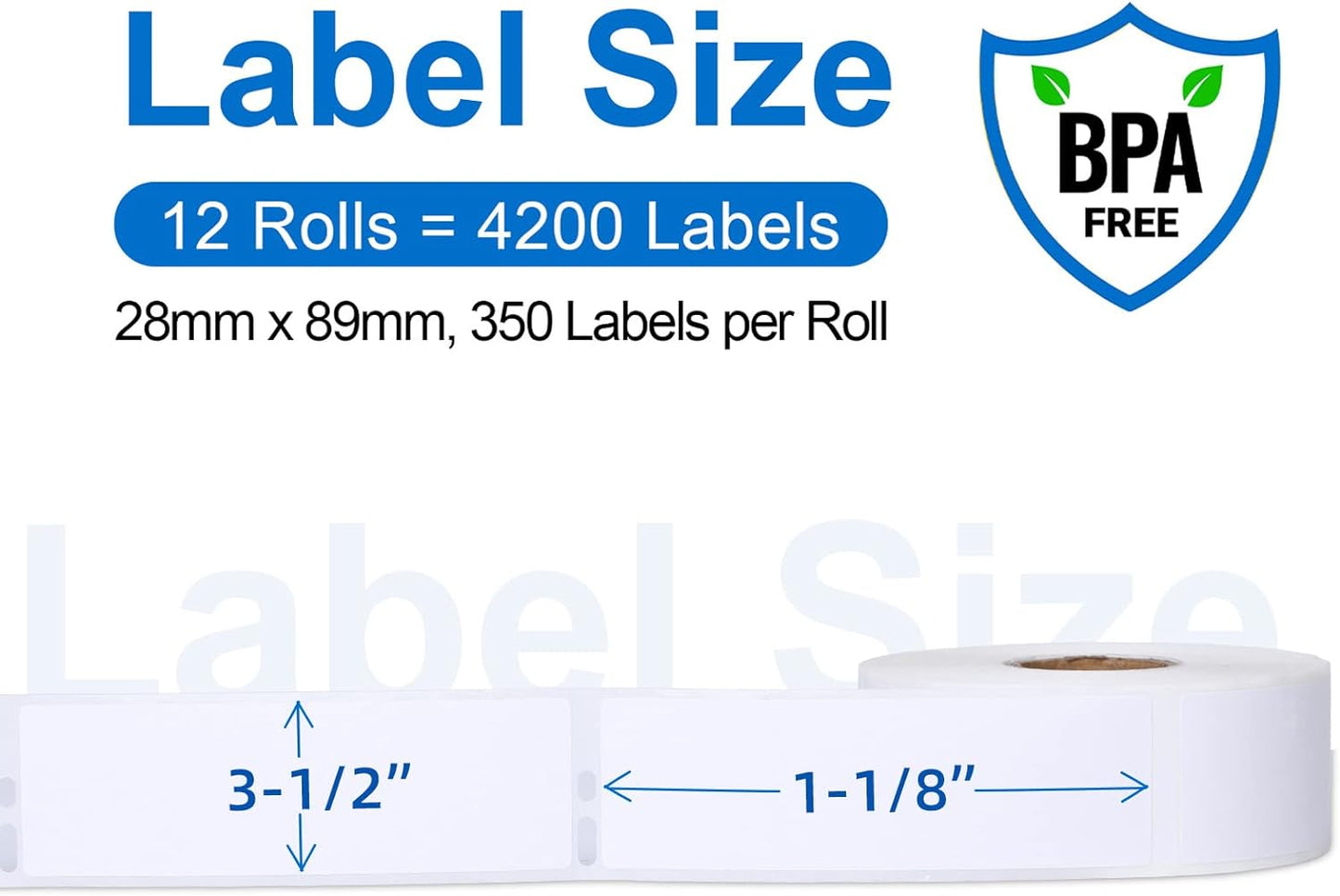 Label KINGDOM Compatible 1-1/8" x 3-1/2" Thermal Labels Replacement for DYMO 30252 Multipurpose Address Barcode Labels for DYMO Label Writer 450, 450 Twin Turbo, 4XL Desktop Printers, 12 Rolls