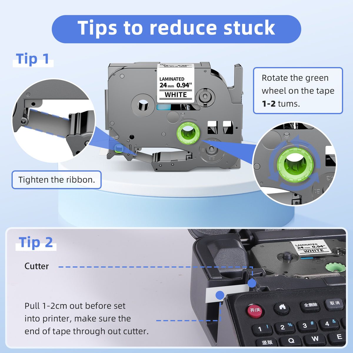 10 Pack Compatible with Brother P Touch 24mm 0.94” TZe-251 TZ TZe251 Tape Work with PT-D610BT D600 700 P710BT PTP750W label maker, 1” Laminated White Label Maker Tape Tze251