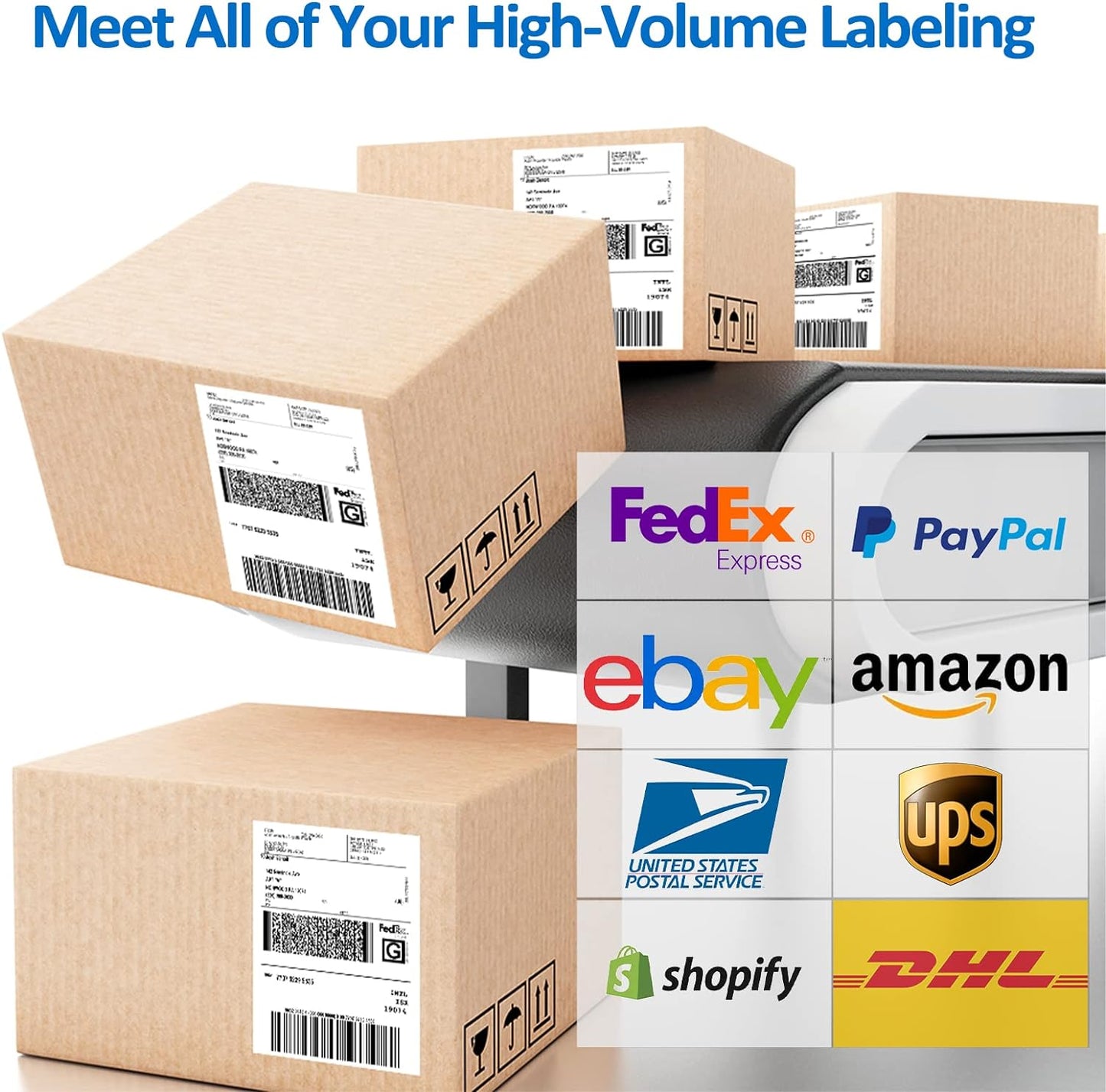 1000 Labels Compatible MUNBYN 4"x6" Direct Thermal Label, (500 Labels/Stack) Fanfold Shipping Label Paper for Direct Thermal Printer JADENS, BEEPRT, ASprink, Nelko, Phomemo, for UPS USPS