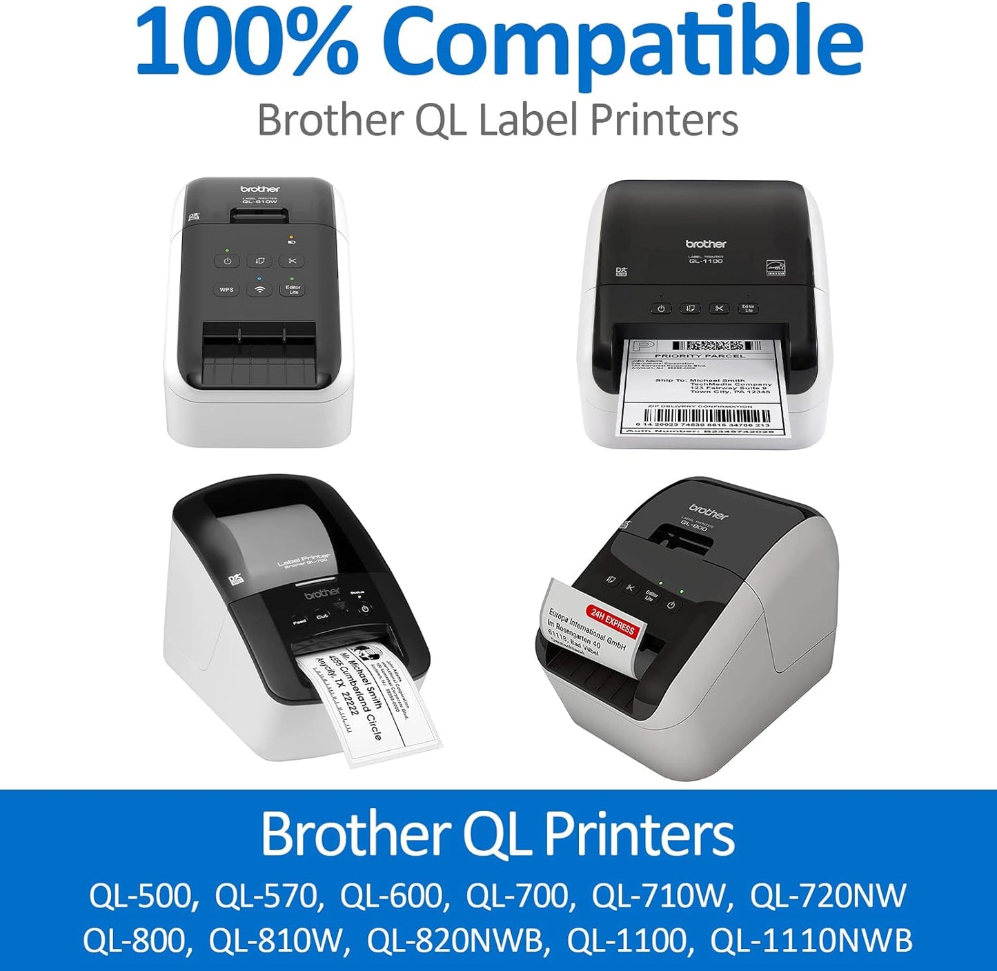 Label KINGDOM Replace for DK-1201 (1.1" x 3.5") Standard Address Labels for Brother QL 800 820NWB 700 Label Printers, Die-Cut 29mm x 90mm, 400 Labels/Roll, 1 Frame+12 Rolls