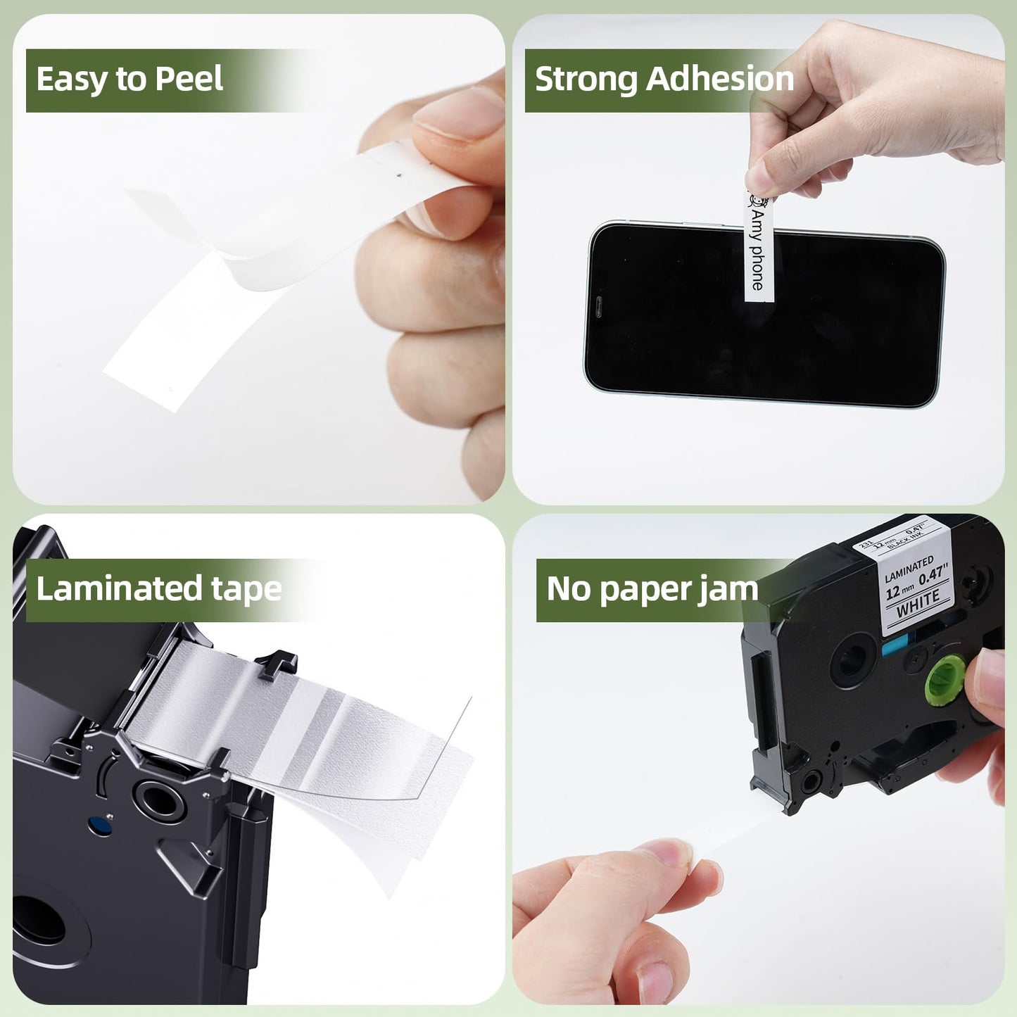 Label KINGDOM Compatible Labels Replacement for Brother P-Touch Label Tape TZe-231 TZ231 12mm 0.47 Inch Laminated TZ Tapes Black on White Work with PTouch PTD210 PTH110 PTD400 Label Maker, 2-Pack