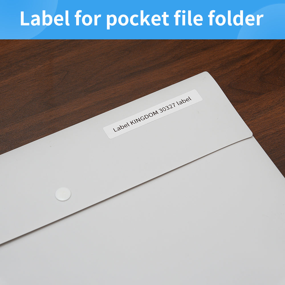 Label KINGDOM LW Label Compatible Dymo 30327 1-Up File Folder White Paper Labels 9/16" x 3-7/16" for Labelwriter 330 450 Turbo Twin Printers, 130 Stickers per roll, 12 Rolls