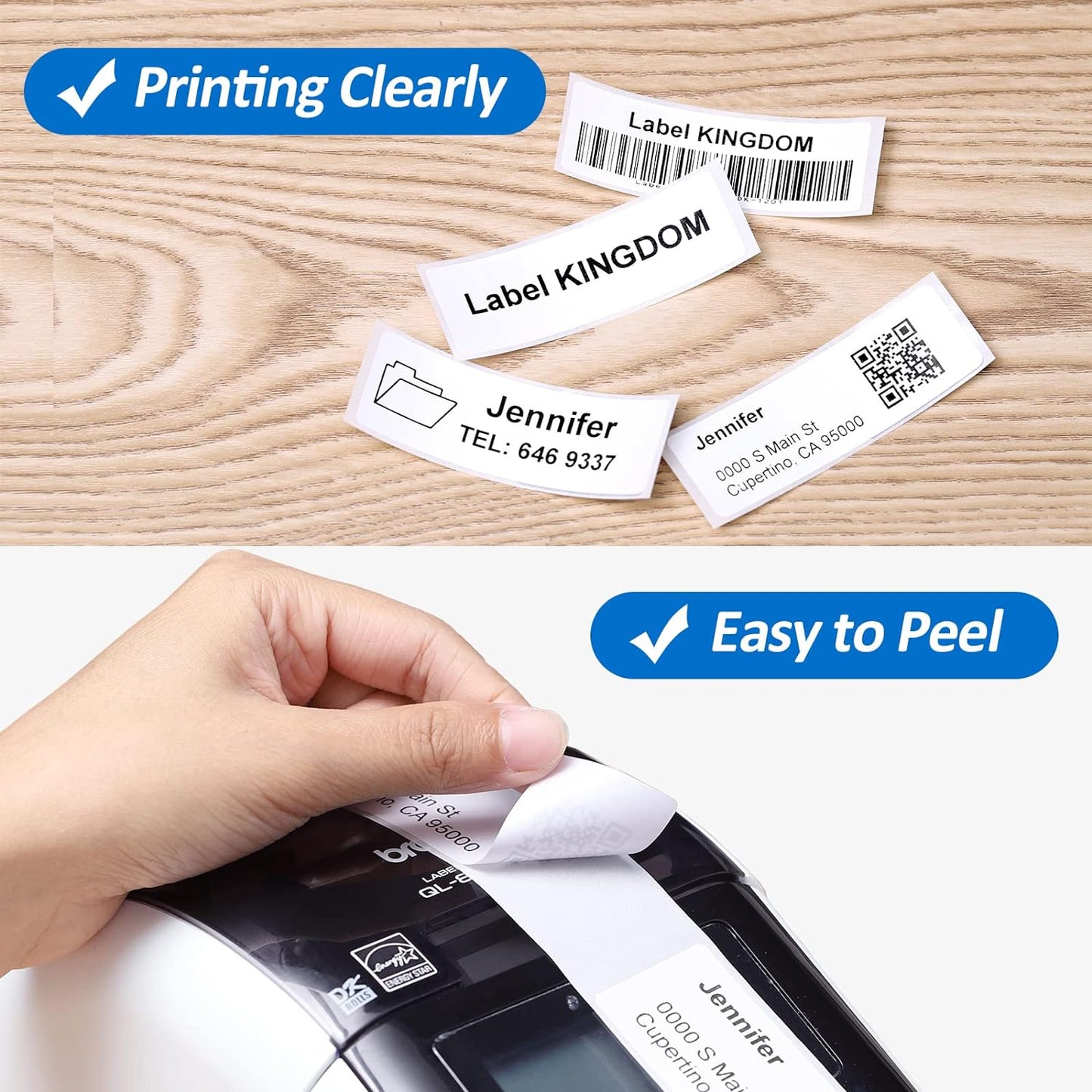 Label KINGDOM Replace for DK-1201 (1.1" x 3.5") Standard Address Labels for Brother QL 800 820NWB 700 Label Printers, Die-Cut 29mm x 90mm, 400 Labels/Roll, 1 Frame+12 Rolls
