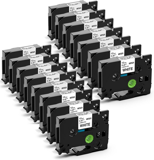 Label KINGDOM 15-Pack Tape Replace for Brother P Touch Label Maker Tape 12mm 0.47'' Tz-231 Tze-231 Label Maker Refills for PTouch PT-D220 PT-H110 PT-1290 PT-D610BT PT-1880, Black on White