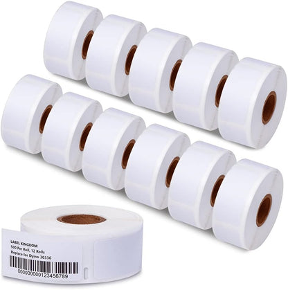 Label KINGDOM 12 Rolls Compatible Dymo Labels 1" x 2-1/8" Multipurpose Labels Replacement for DYMO 30336 Barcode Labels for Dymo Label Writer 450, 450 Turbo, Dymo 4XL Desktop Printers