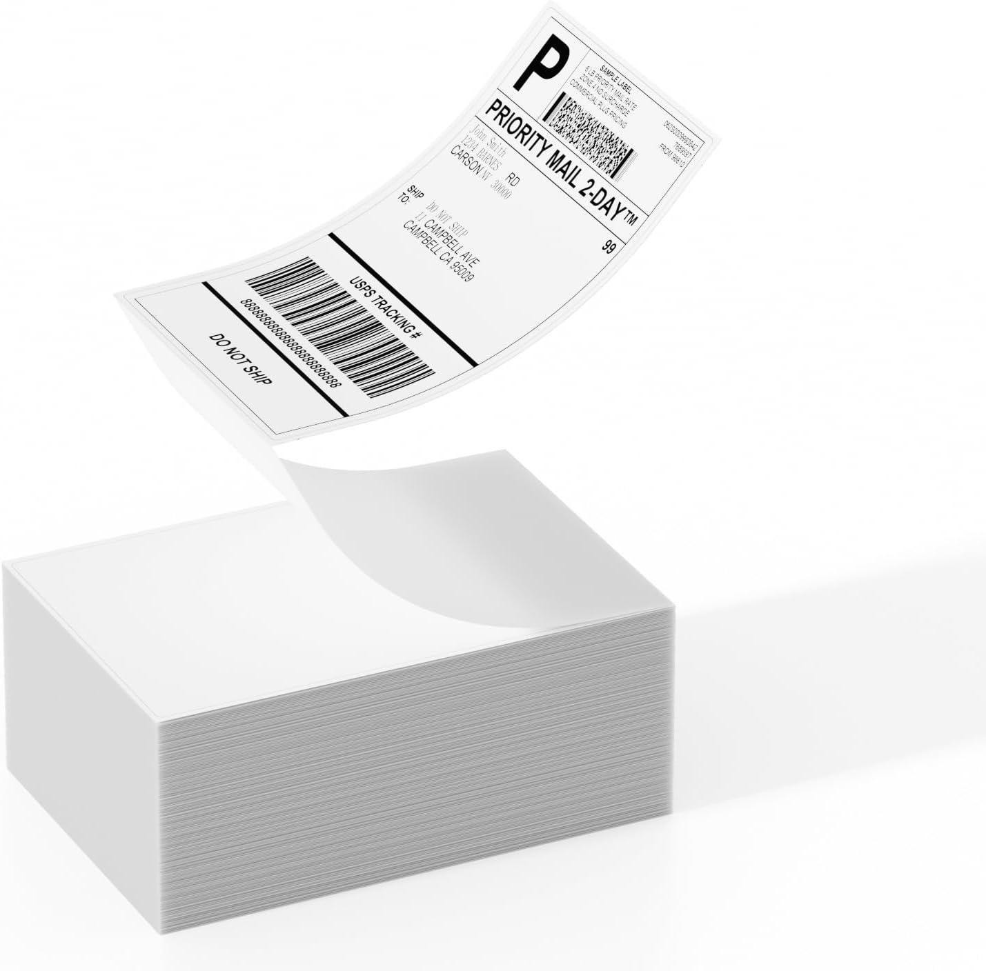 Label KINGDOM 1-Pack 4x6 Inch Fanfold Thermal Direct Shipping Label (500 Labels) Work with Rollo, MUNBYN, iDRPT, Polono, Zebra Printer, Commercial Grade Permanent Adhesive Mailing Postage Label