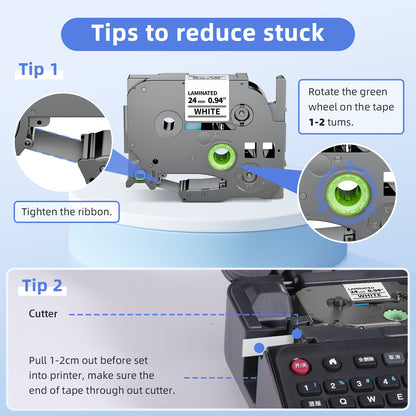 10 Pack Compatible with Brother P Touch 24mm 0.94” TZe-251 TZ TZe251 Tape Work with PT-D610BT D600 700 P710BT PTP750W label maker, 1” Laminated White Label Maker Tape Tze251